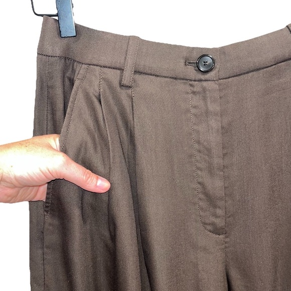 A.L.C. Tommy II Soft Suiting Pants Brown Size 4 Wide Leg Trousers Office NWT - Picture 9 of 14